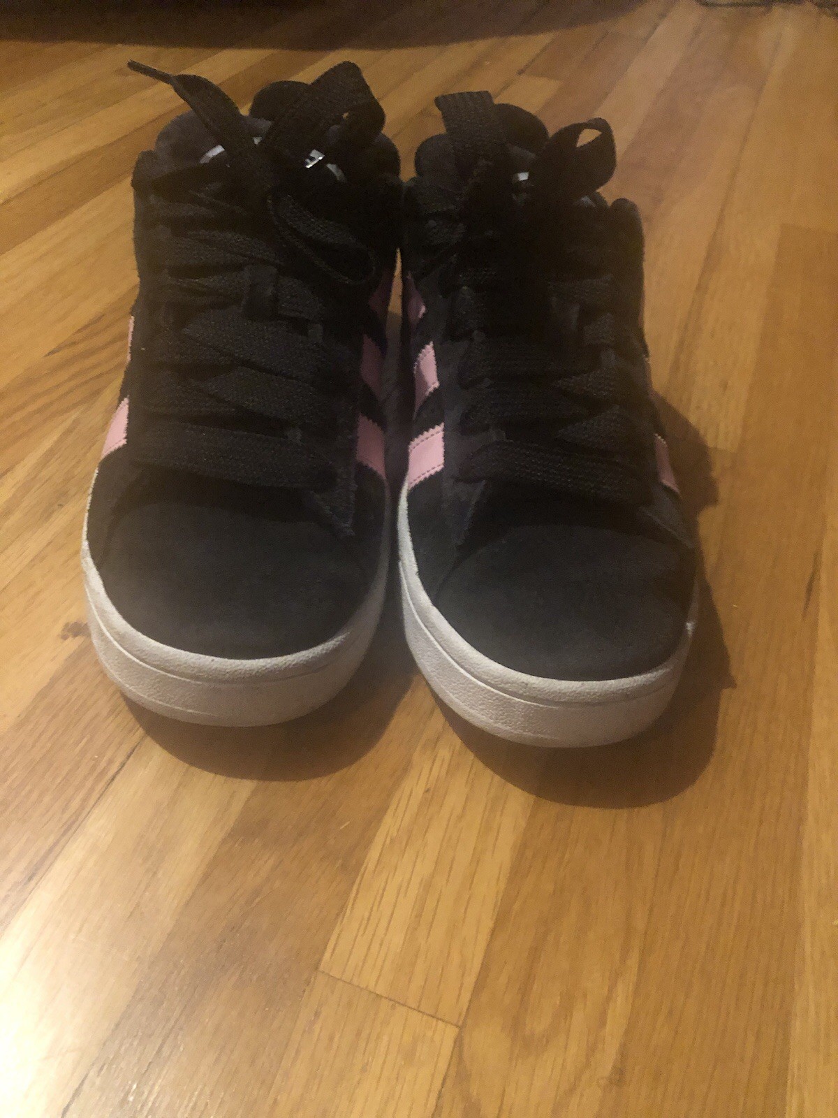Adidas Campus 00’s Black Suede Pink Stripes Size 9 Women/ Size 7 Men