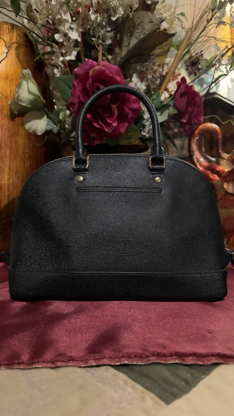 Small Coach Black Crossgrain Leather SIERRA Satchel Hand Bag Tote
