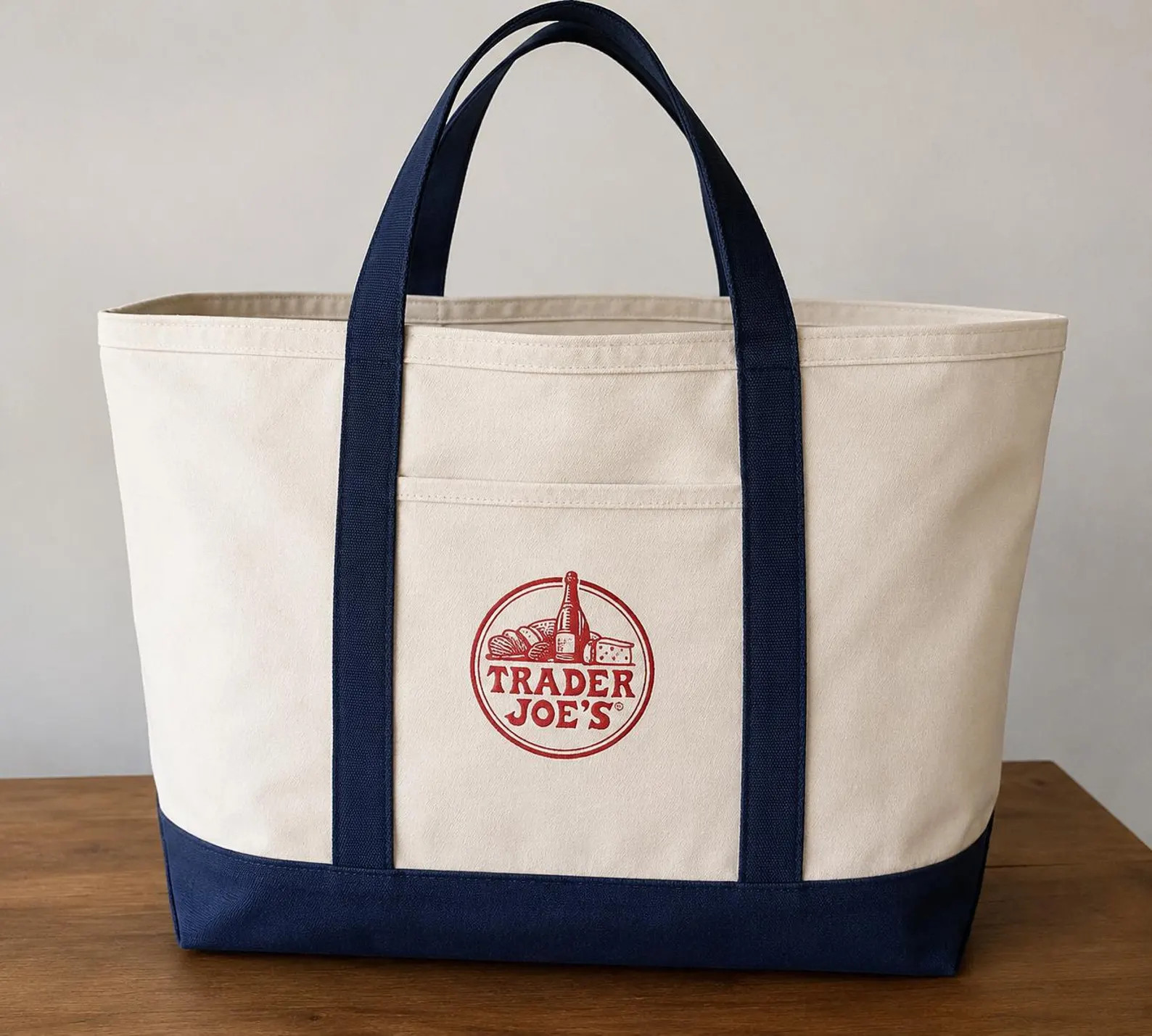 Trader Joe Embroidery Tote Bag