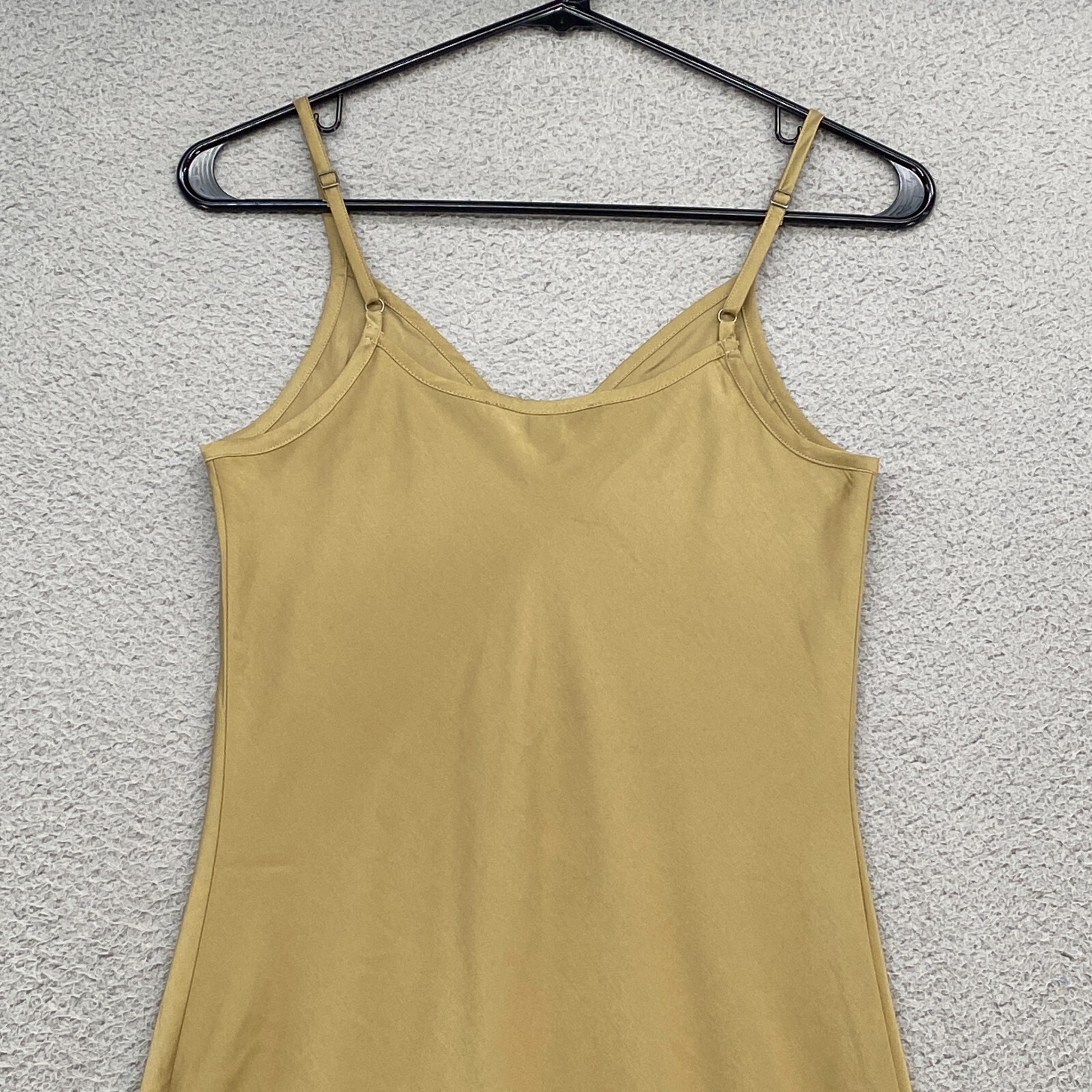 Allsaints Slip Dress Womens Small Tierny Coni 90s Midi Y2K Metallic Olive Gold