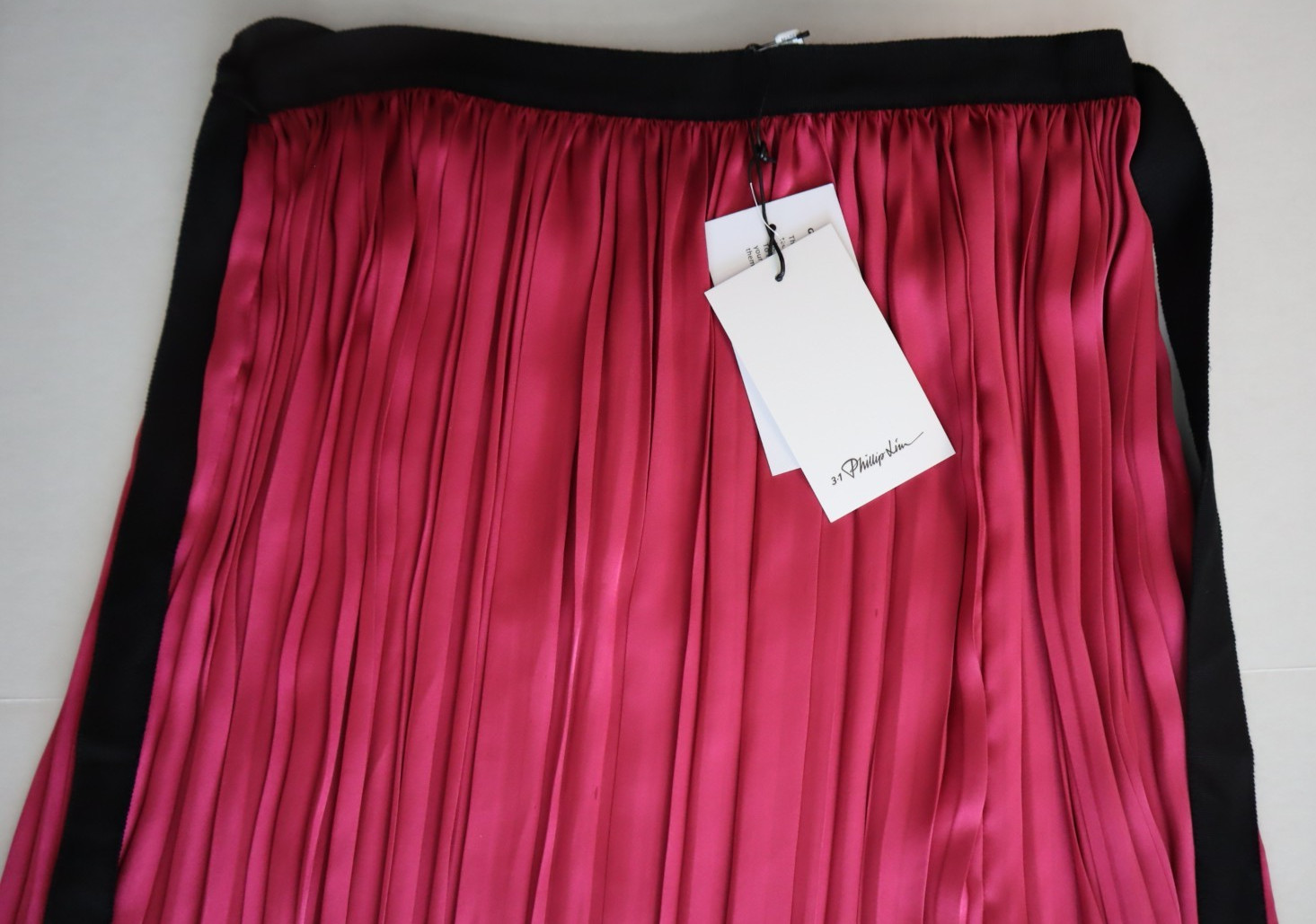 3.1 Phillip Lim F221-3539EPS Sz 2 Dark Raspberry Irregular Pleated Skirt $550