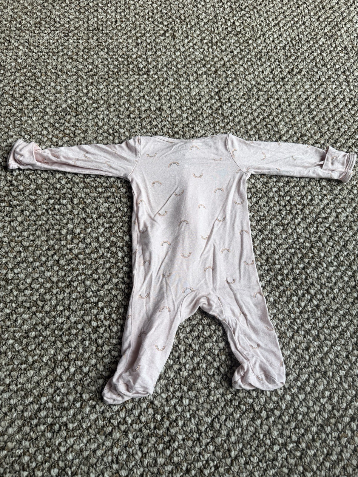 Swirl Print Cotton Knit Zip Footed One Piece Sleeper Long Sleeve NB White/Gray