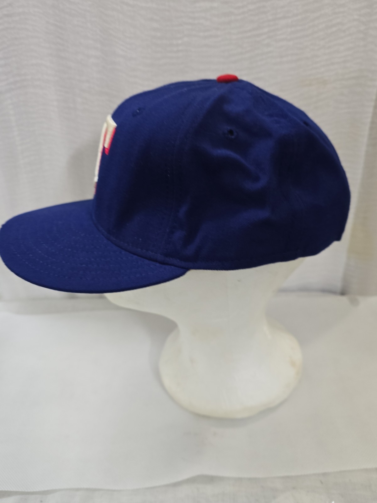 Vintage New Era 59FIFTY Texas Rangers Fitted Hat 7 1/4 Blue Wool USA Preowned