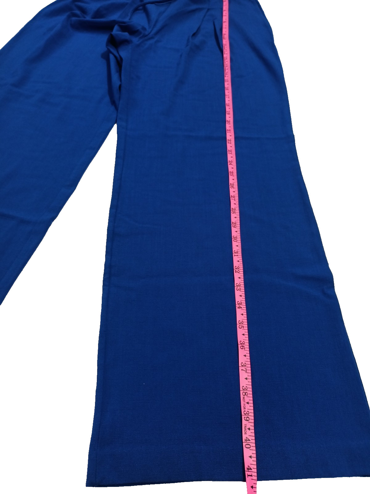 H&M Blue Wide Leg Dress Pants Adjustable Waist Drawstring Free Size 30 To 36 In