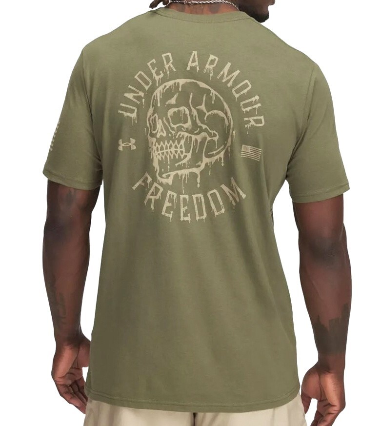 Under Armour 1389926 UA Men’s Freedom Melting Skull Cotton OD Green T-Shirt