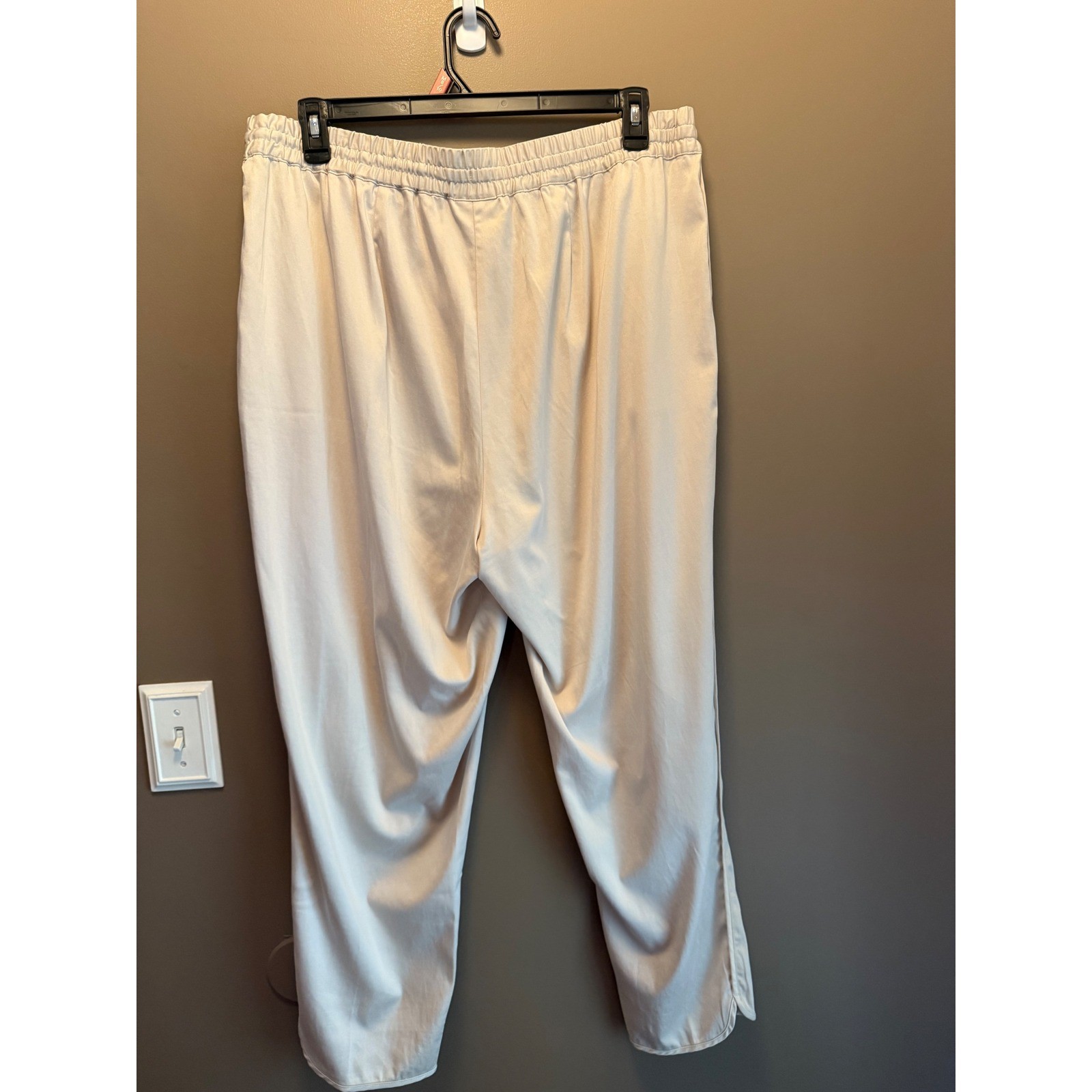 J. Jill Womens XL Cream Beige Lyocell Blend Drawstring Elastic Waist Pants