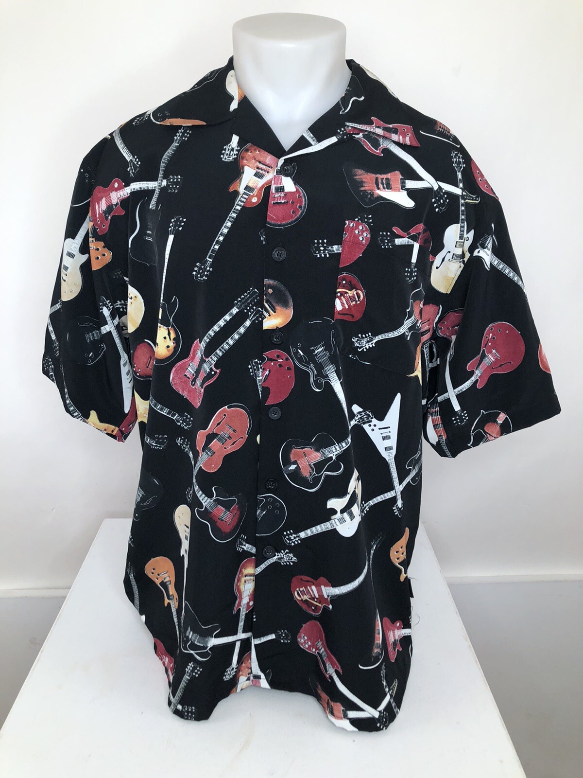 Awesome GIBSON TOUR WEAR / DRAGONFLY Guitars All Over Aloha XL Shirt – EXCELLENT