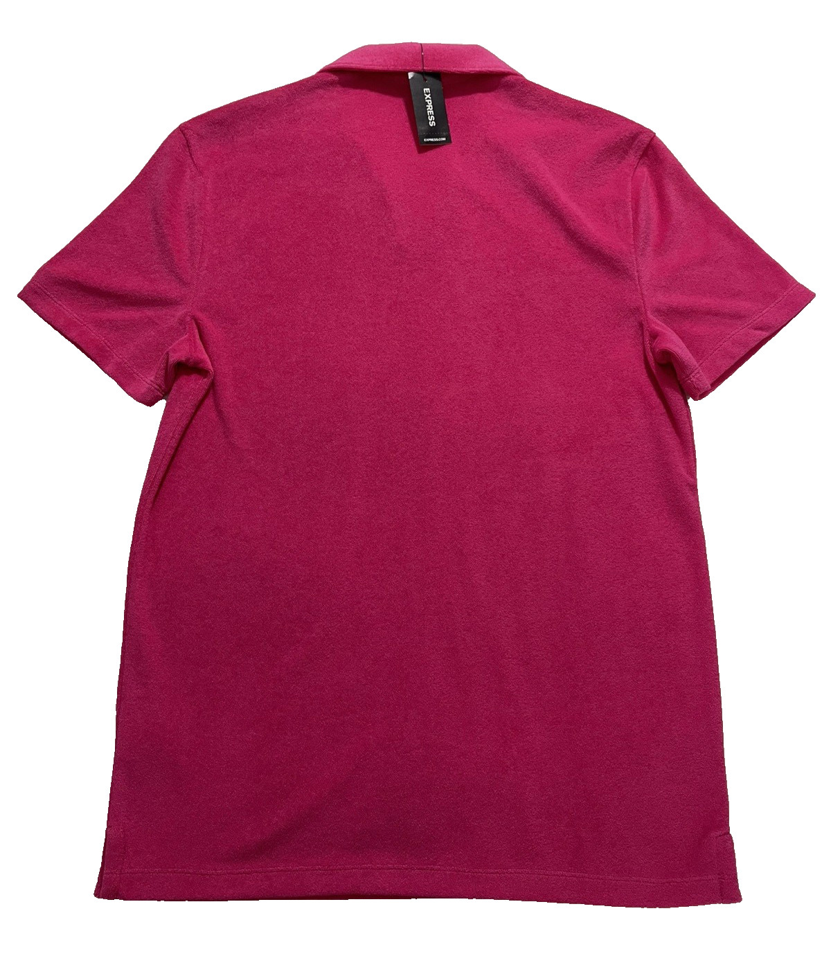 NWT – Express Men’s Size XS Bright Pink Terry Cloth Polo Shirt Cotton Blend -New