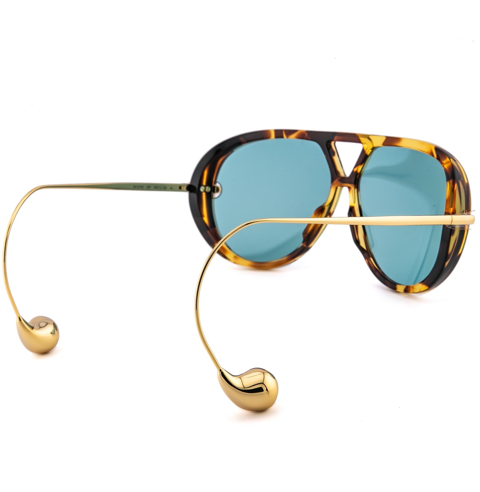 BOTTEGA VENETA 1273 DROP BV1273S Metal Havana Green Unisex Pilot Sunglasses 007