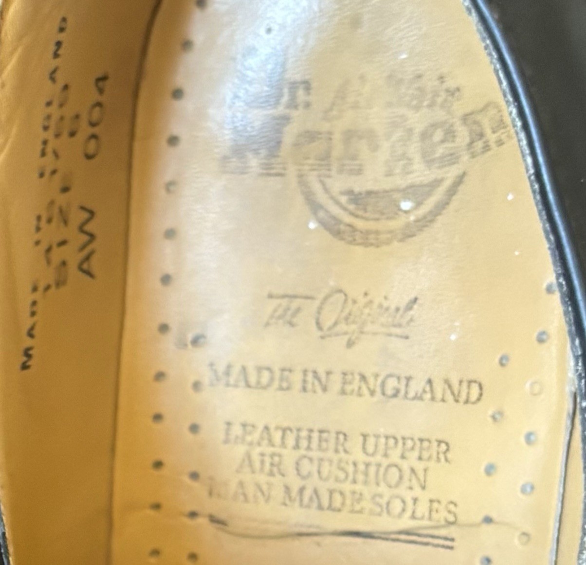 Vintage Doc Martens UK 6D #1461/59 Smooth Leather Oxford Shoes Black ENGLAND