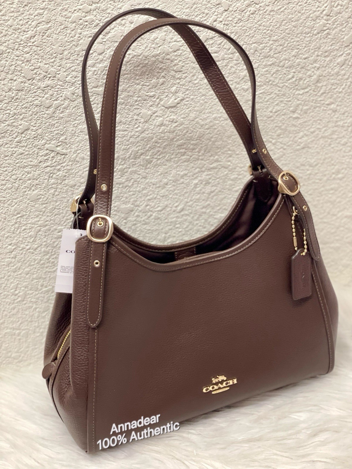 Coach Erin Shoulder Bag In pebble Leather/Gold/Maple CAQ86 NWT