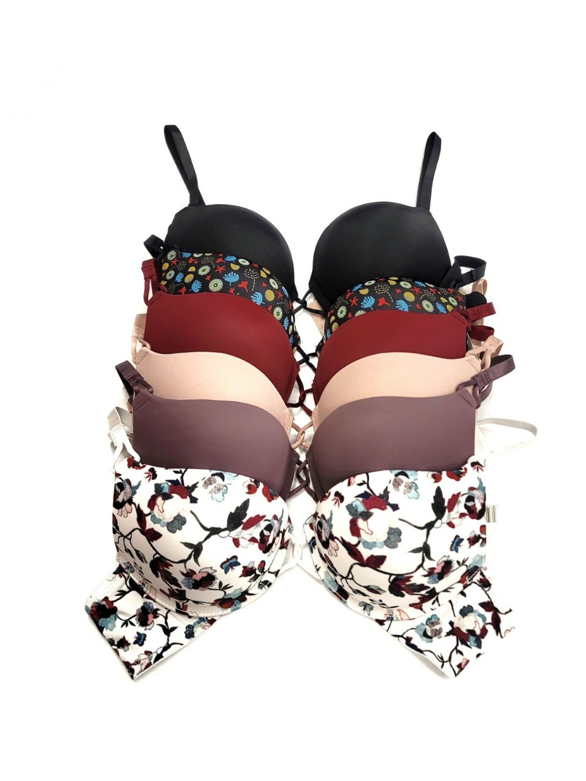Add 2Cup Sizes Extreme Ultimate Lift Padded Cross Front Floral Print Push Up Bra