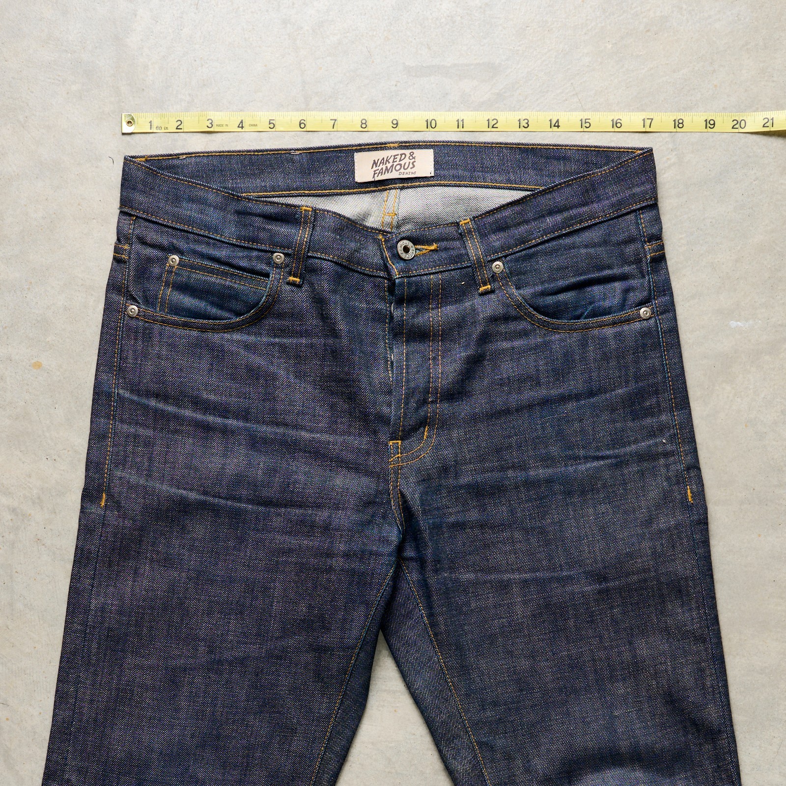Naked & Famous “Tried & True” Natural Indigo Selvedge Jeans, Super Guy, Size 32
