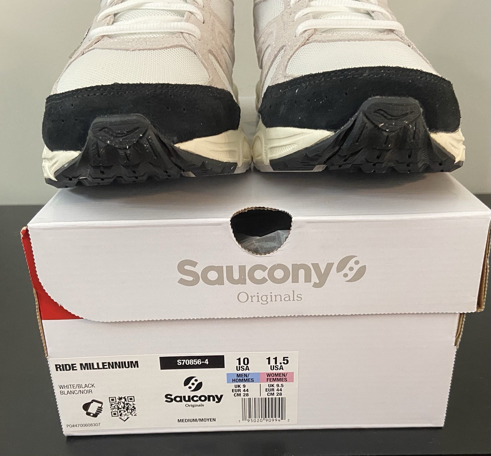 Saucony Grid Ride Millennium Men’s White/Black Size 10 #S70856-4