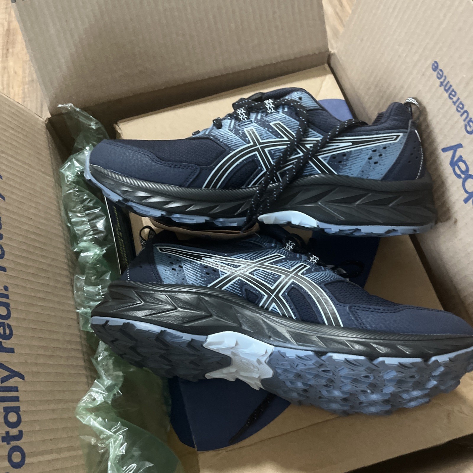 ASICS Gel-Venture 9 Shoes Mens Size 8.5 Blue Black Trail Running Mesh