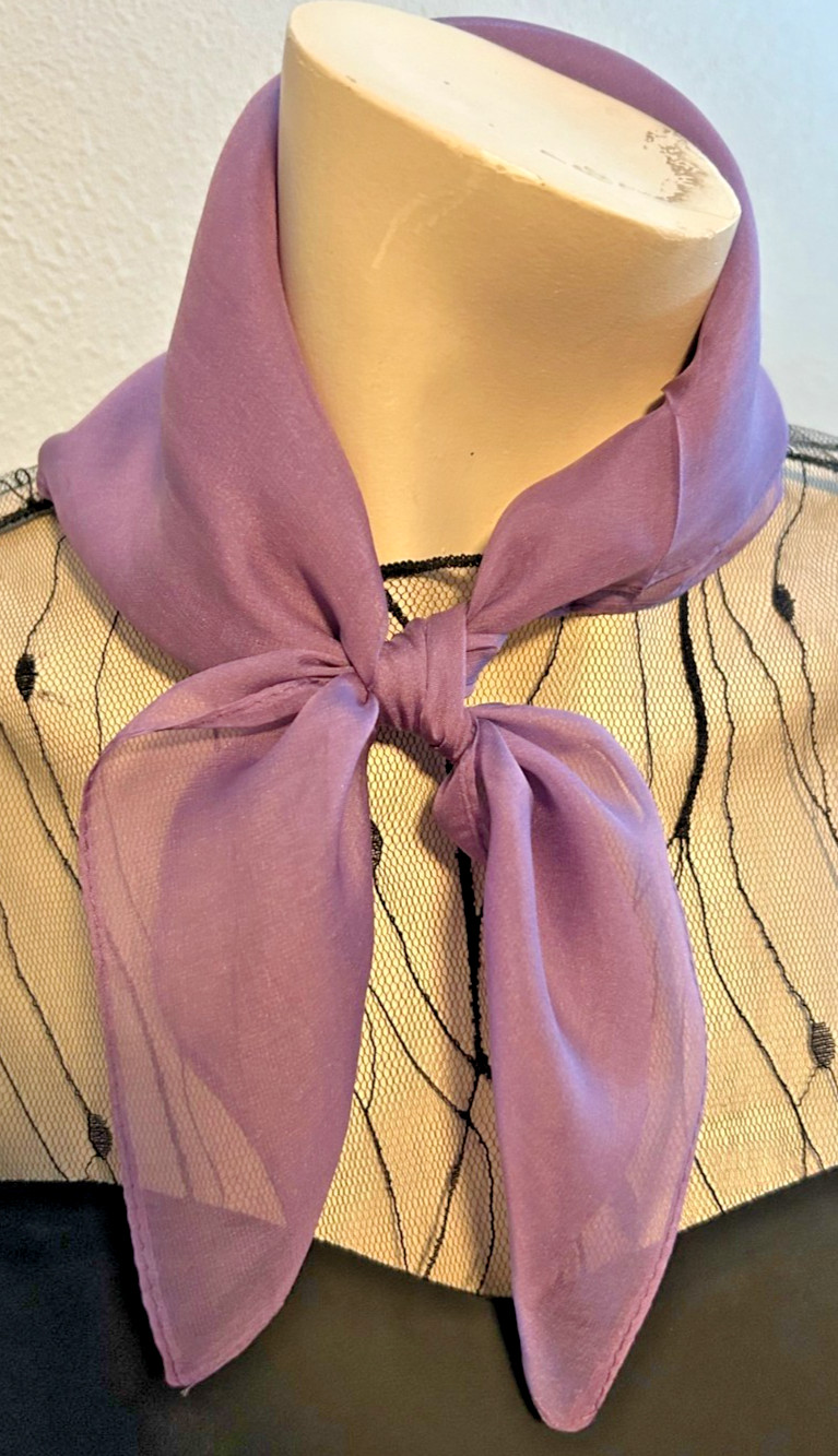 NEW 20 x 21 In. Small Sq. Lavender Solid Color 100% Mulberry Silk Scarf- SS 1035