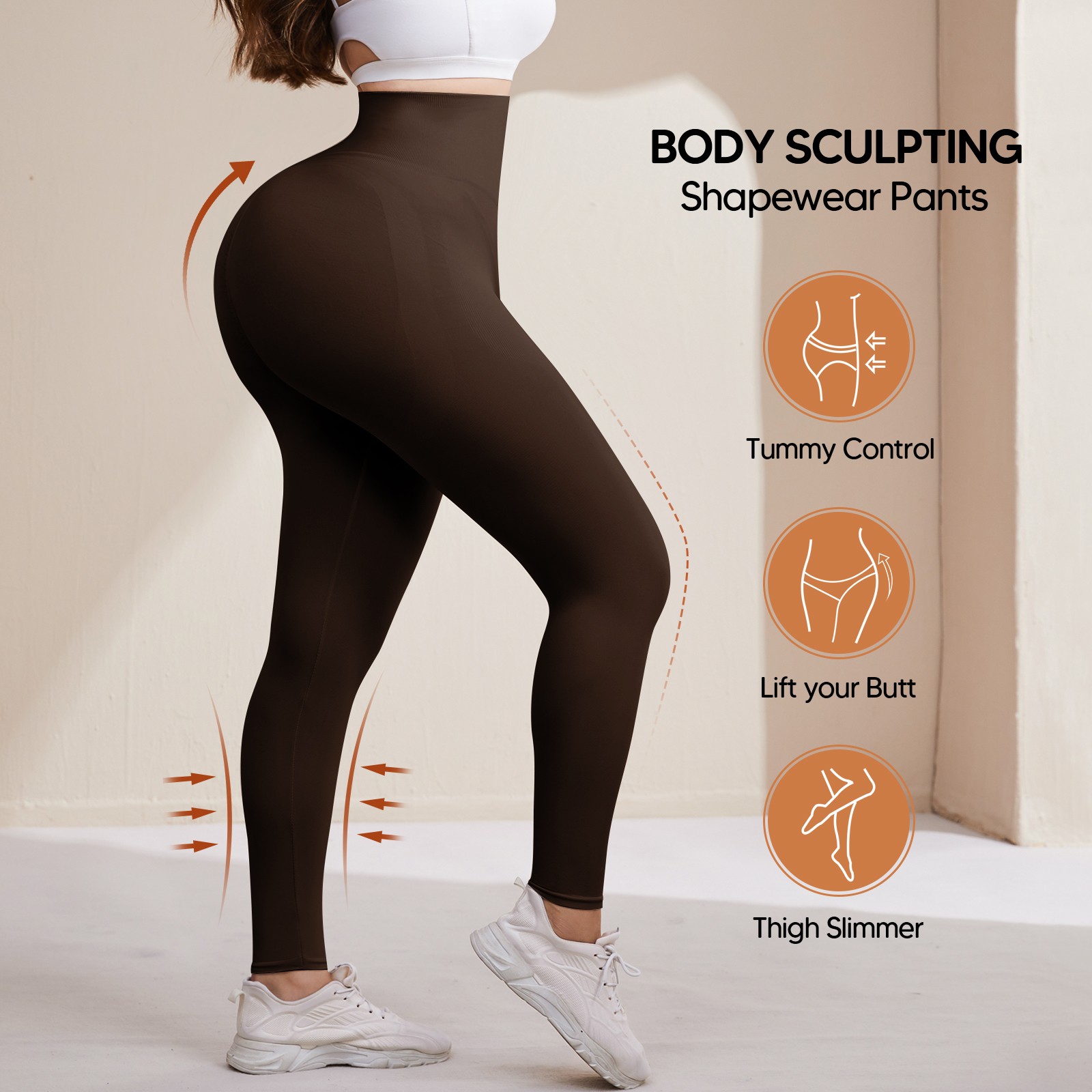 Plus Size Slimming Anti Cellulite Compression High Waist Leggings Leg Shaper