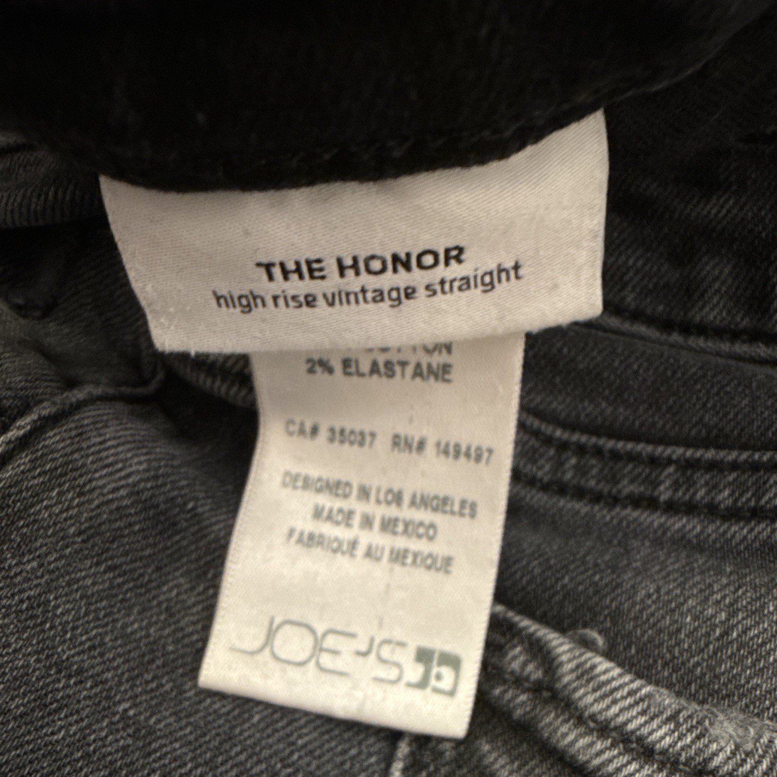 JOE’S Women’s Black High Rise Straight Stretch Denim Jeans 5-Pocket Button