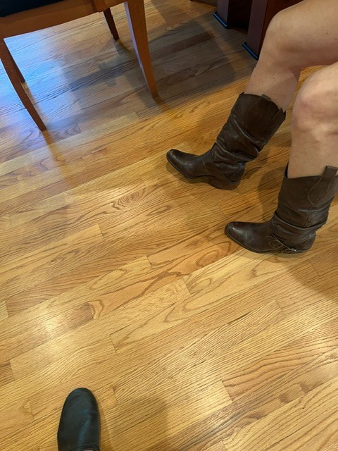 Cowboy women distressed leather brown boots 6M Made in Brazil