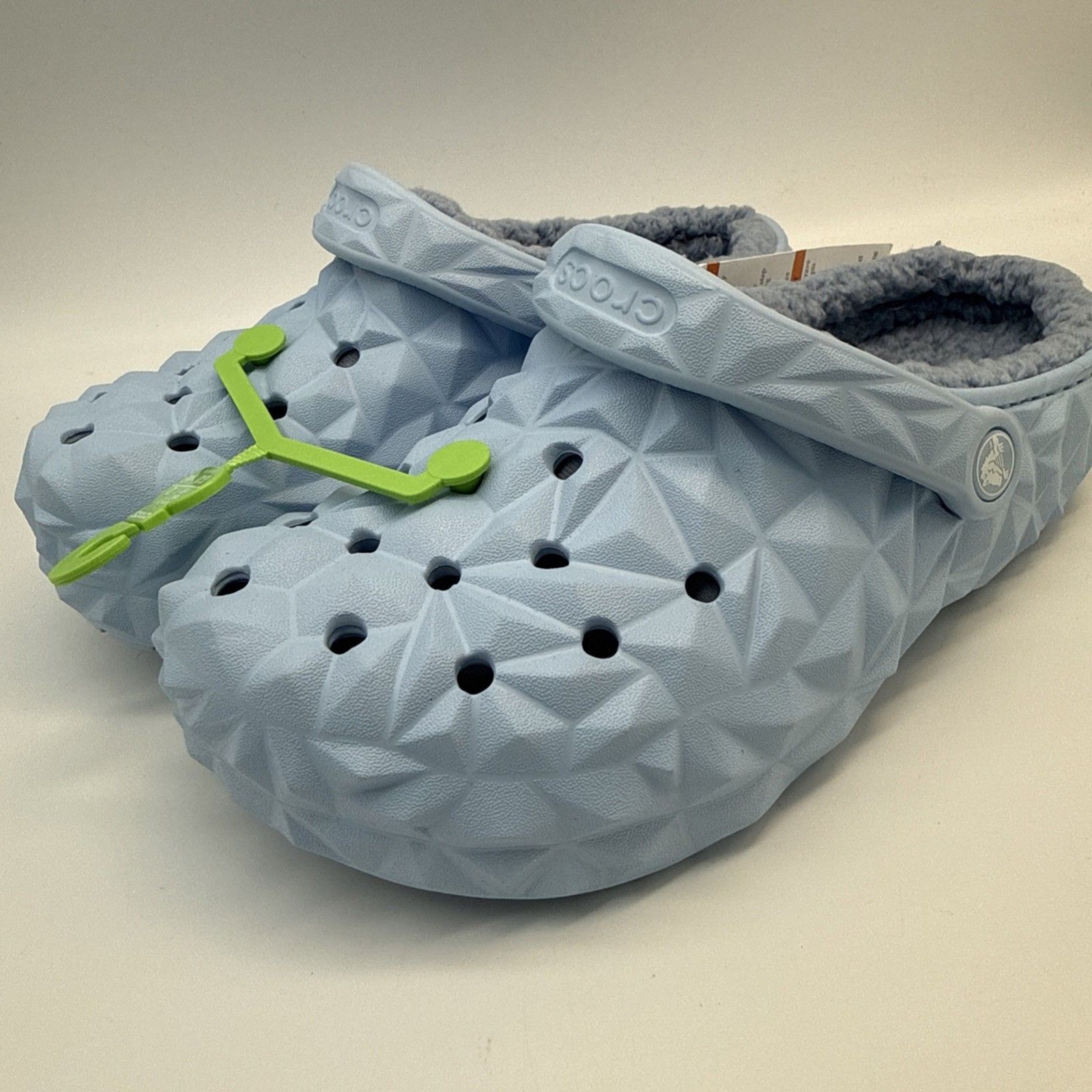 Crocs Geometric Clogs Lined Unisex Men 5 Women 7 Comfort Shoes Light Blue NWT