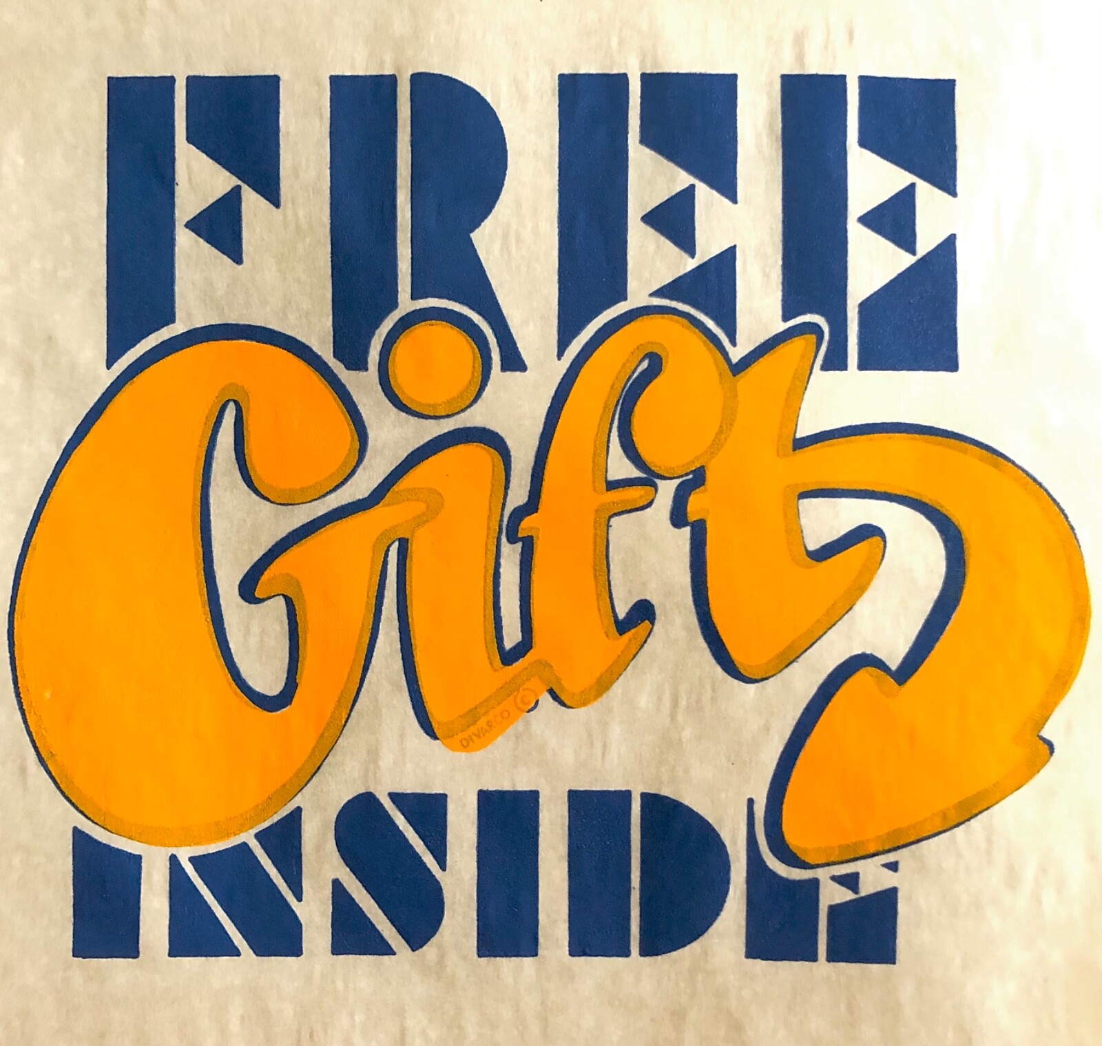 Original Vintage 1970’s Free Gift Inside Iron On Transfer DAYGLO