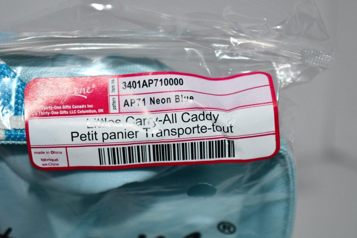Thirty One Littles Carry All Caddy in Neon Blue NWT