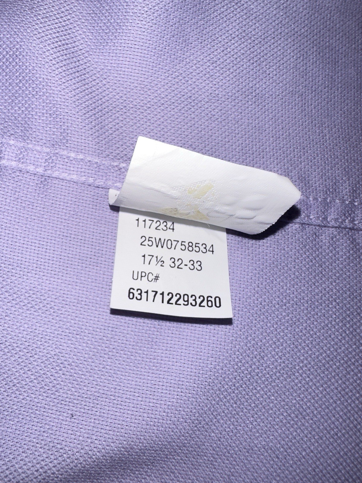 CHAPS Men’s Dress Shirt 17.5 32/33 Regular Fit Lavender Purple Wrinkle Free L/S