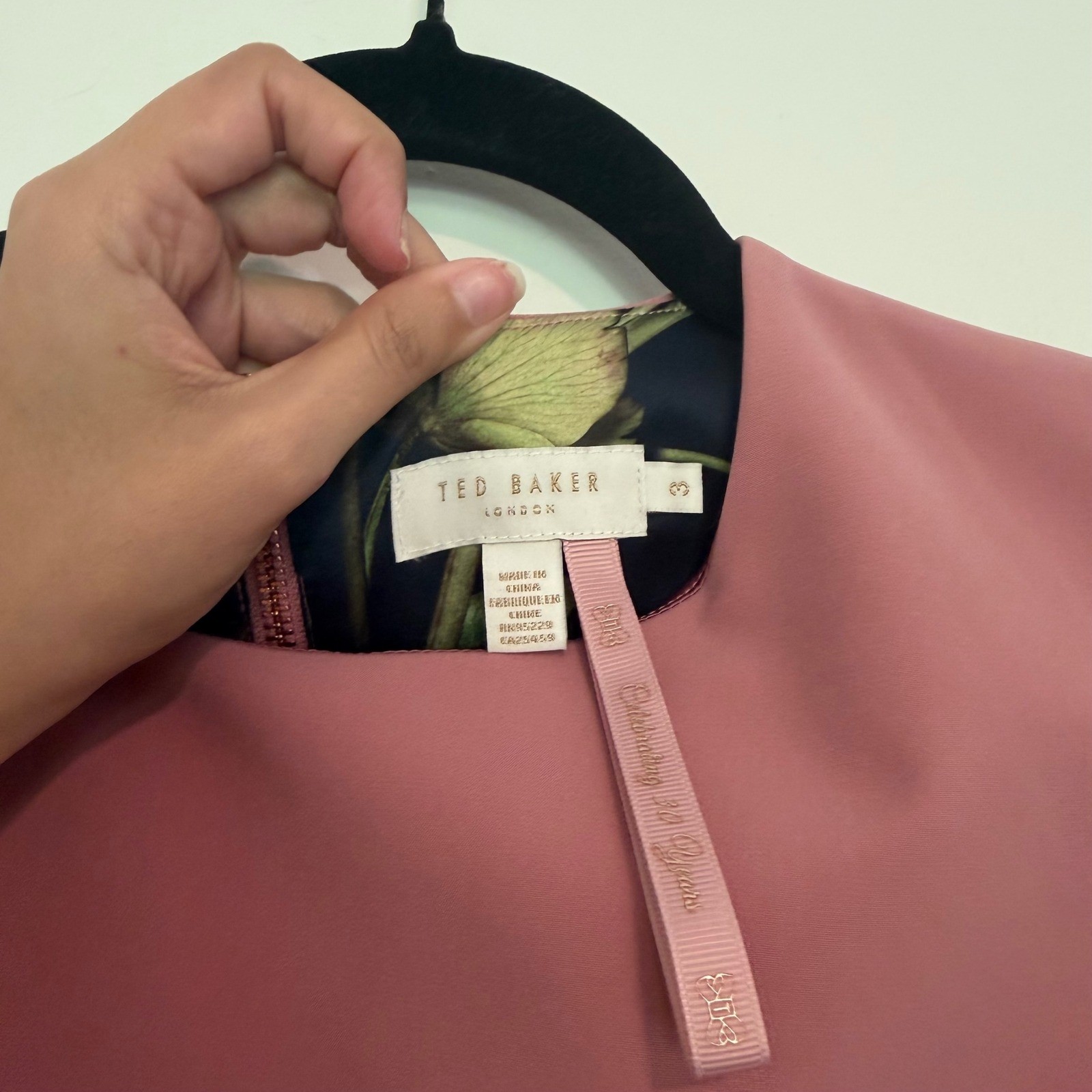 Ted Baker London Dusty Rose Maggidd Ruffle Waist Pencil Dress Size 3