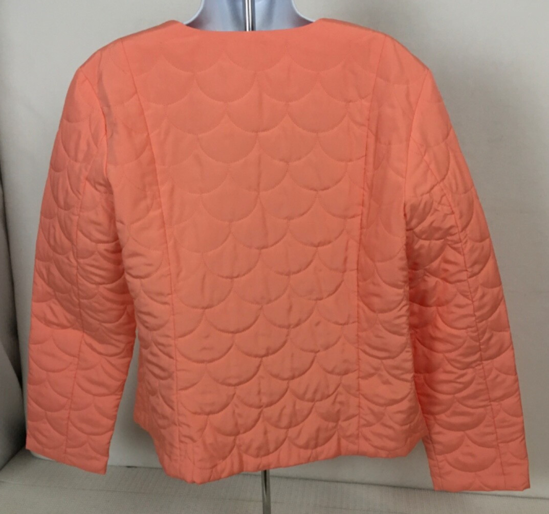 B Belongings Jacket Size L Light Orange Quilted Long Sleeves Single Button Close