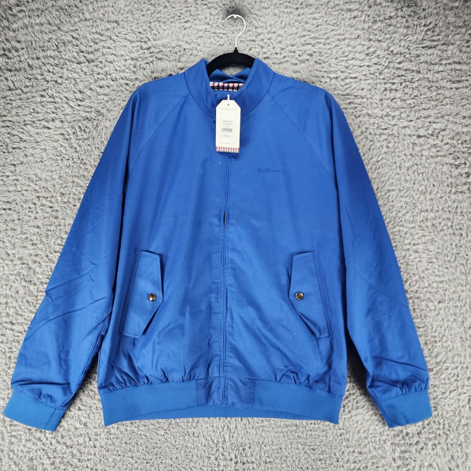 Ben Sherman Jacket Mens Medium Blue Cotton Long Sleeve Full Zip *NWT*