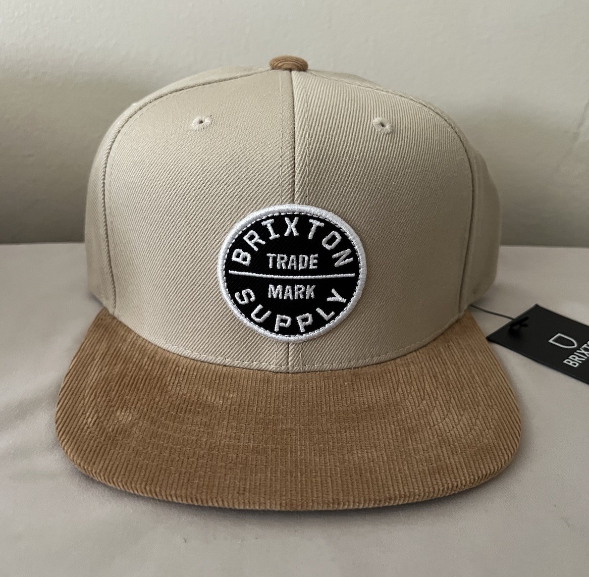 BNWT Brixton Oath III Snapback Hat Sandlight/Brown Corduroy Adult Unisex 10777