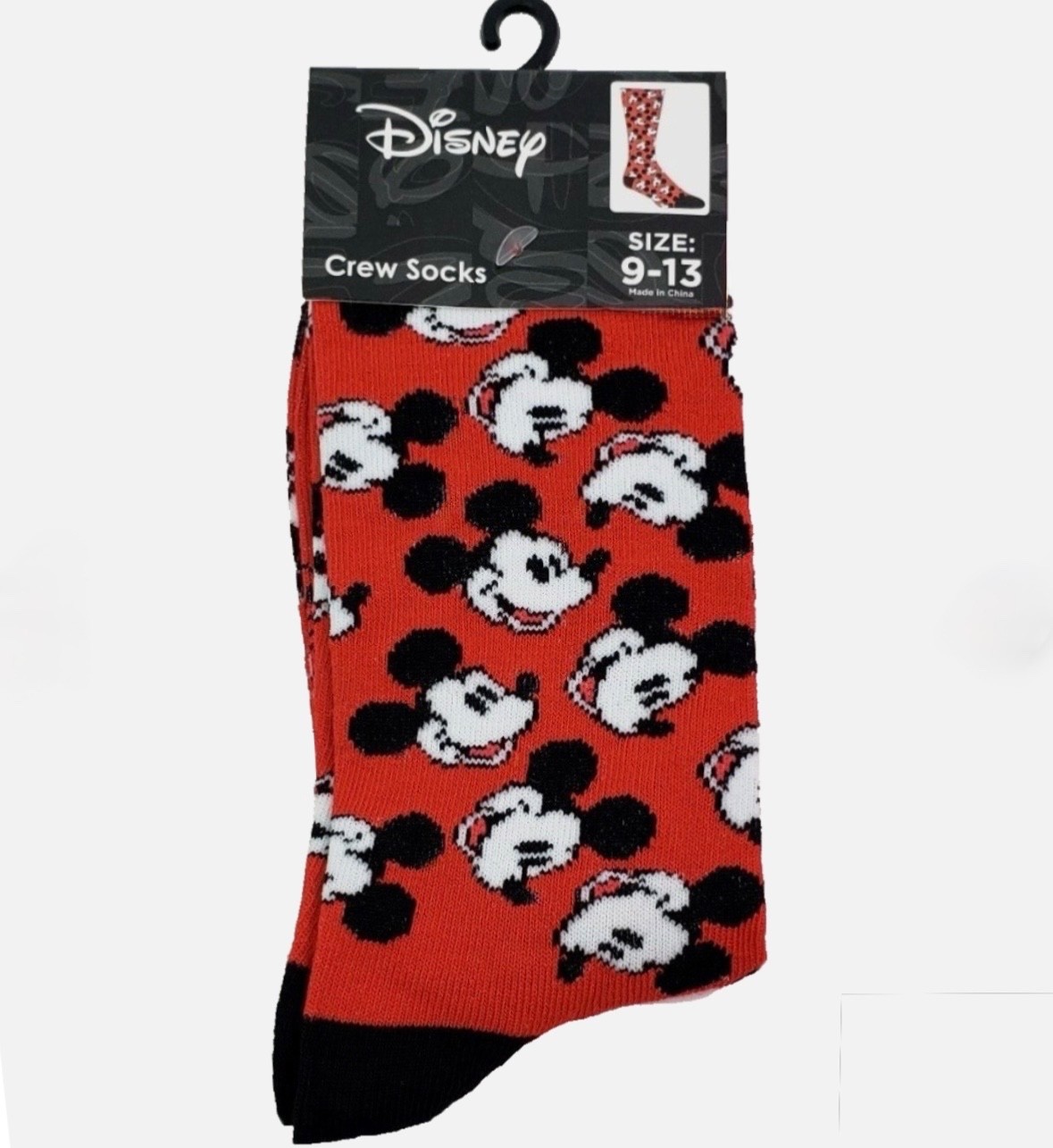 Mickey Mouse Crew Socks (Official Licensed Disney Apparel) Adult Size 9-13, NWT