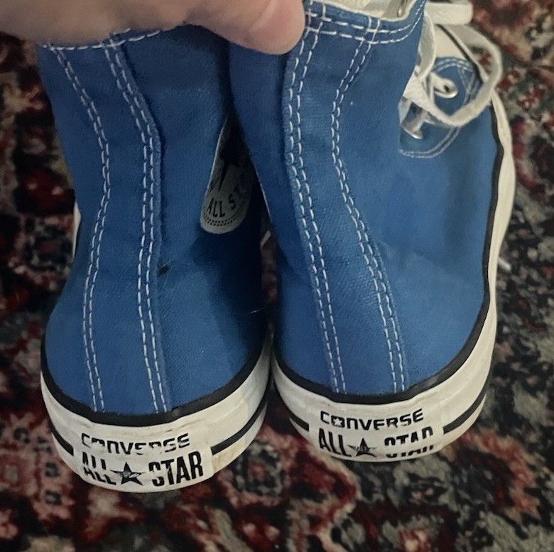 Converse All Star High Top Blue Canvas Sz Men 5 Women 7 GUC Shoes Sneakers
