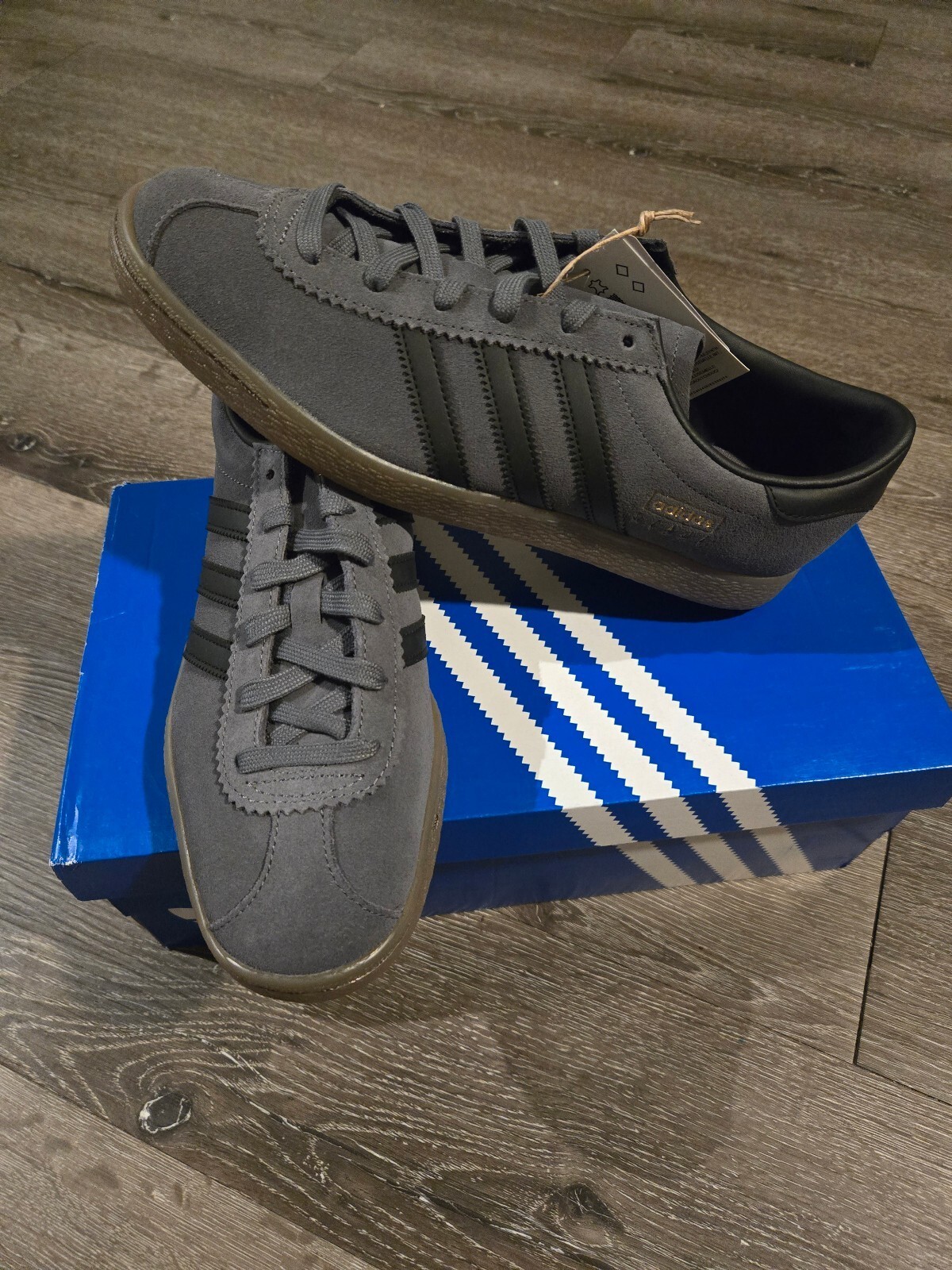 adidas Stadt Grey Five Core Black Gum Men’s 10.5 JQ9013 New In Box