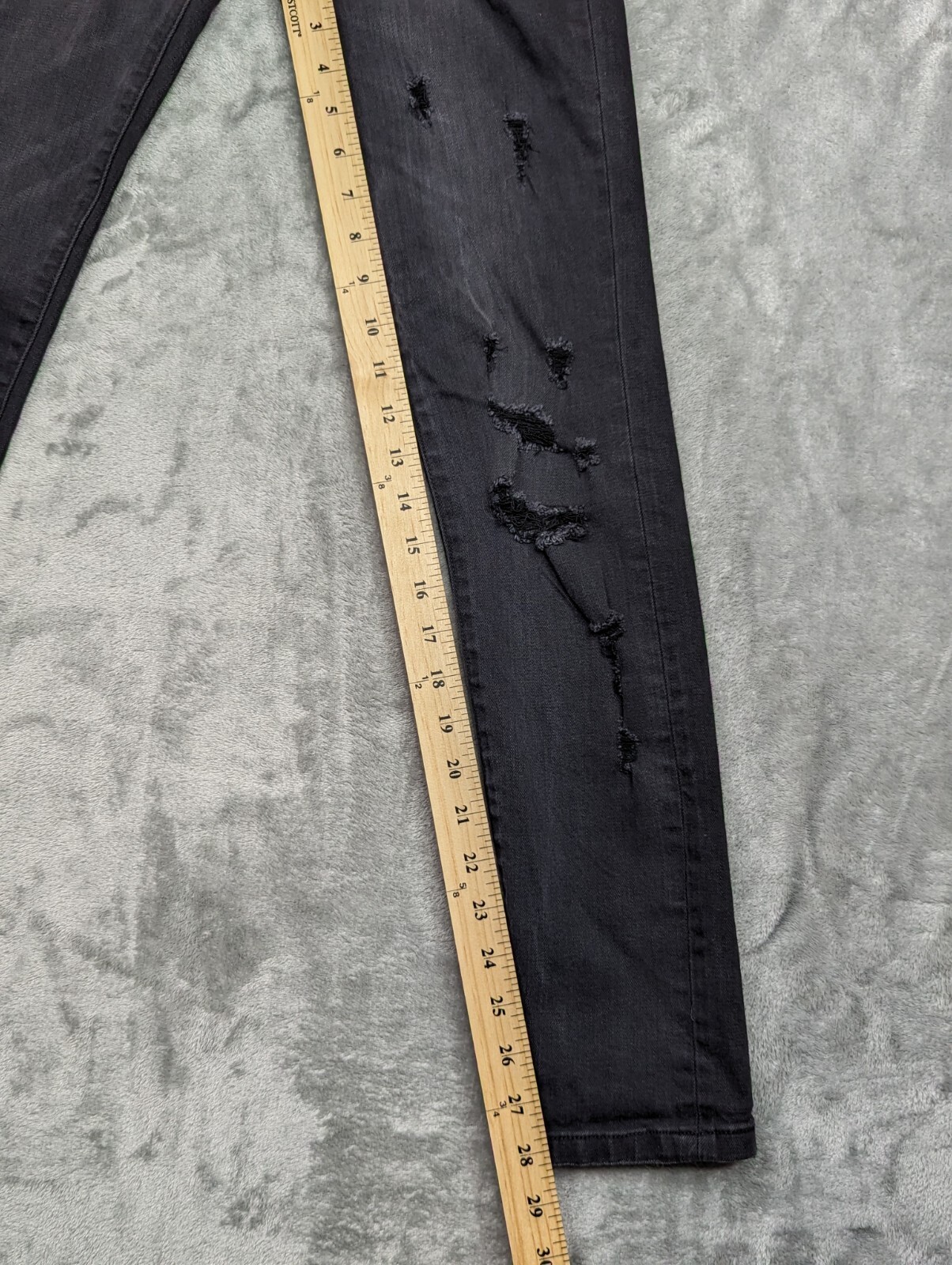 Bridge by Gly Structured Denim High Rise Skinny Distressed Black Size 27