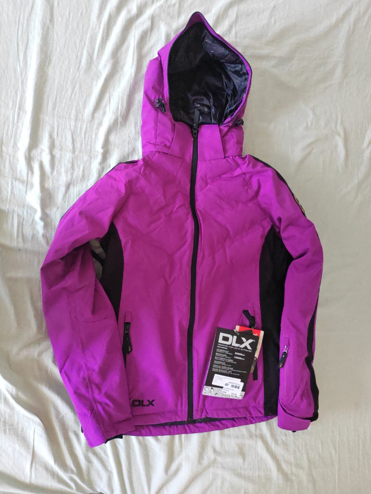 DLX Gabriella Womens Ski Jacket Waterproof 20000mm Wild Purple Size 10 S New