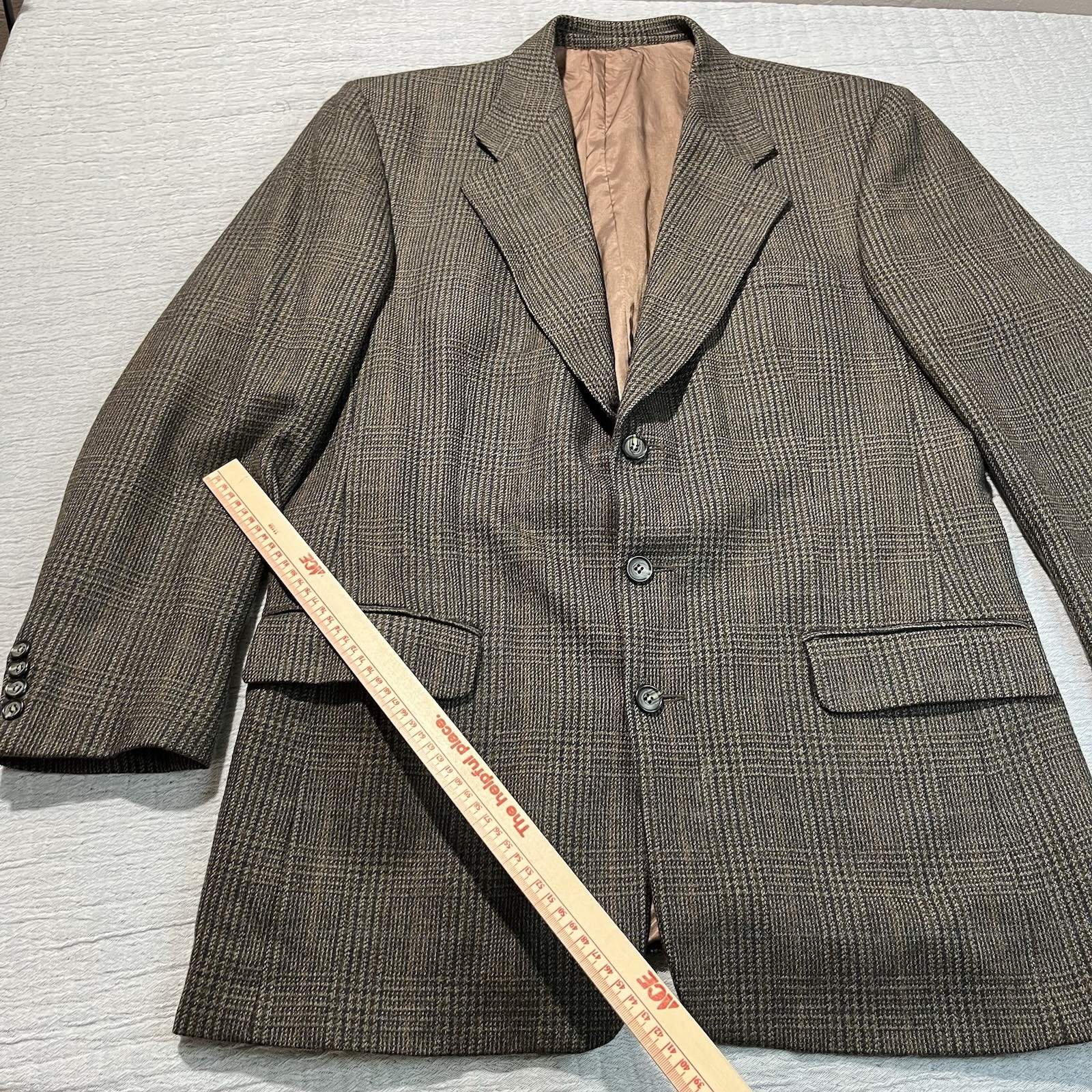 Gianfranco Ruffini 2-Button 100% Lambswool Sport Coat Mens 42-L Houndstooth