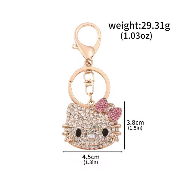 Hello Kitty Rhinestone Bling Keychain Bag Charm New