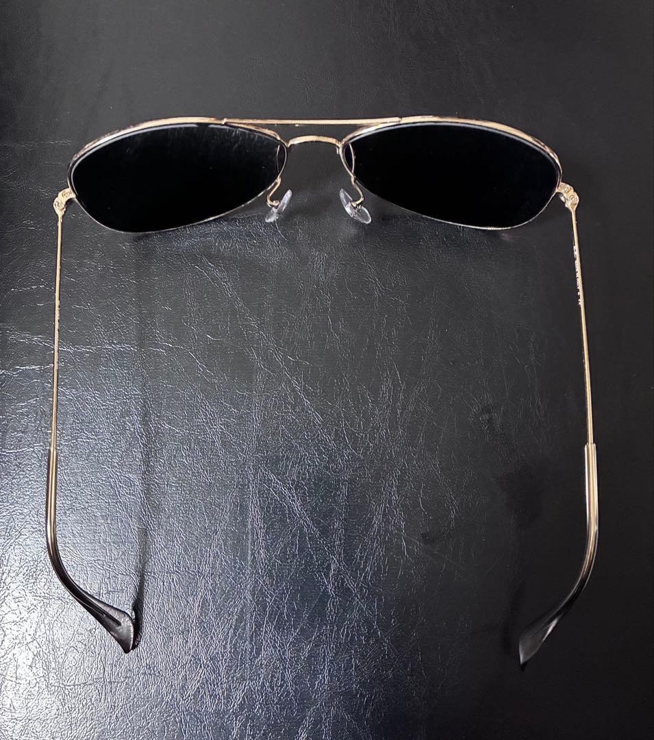 Ray-Ban RB3362 001 Cockpit Aviator Sunglasses Gold Black 59mm Case Japan