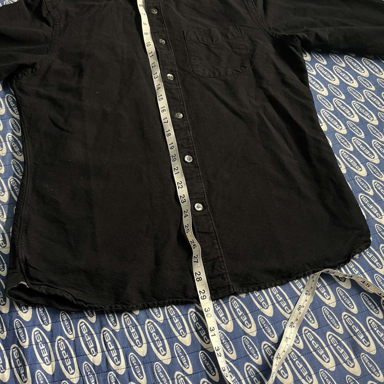 Men’s Todd Snyder Stealth Black Button Shirt Long Sleeve Size Medium BK01