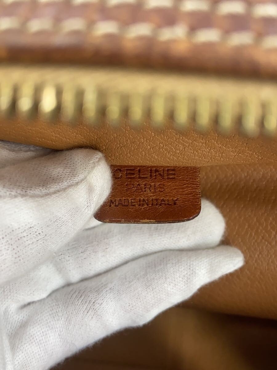 CELINE Shoulder Bag Leather Brown Allover M95
