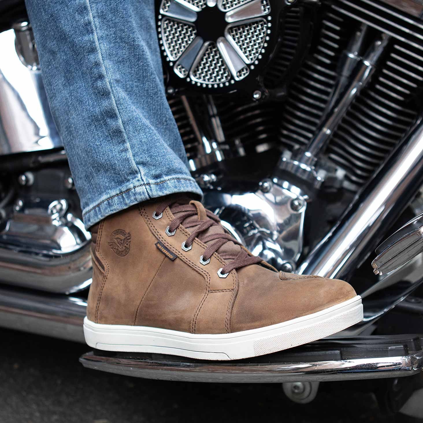 Milwaukee Leather MBM9113 Men’s Brown Motorcycle Reinforced Casual Riding Shoes
