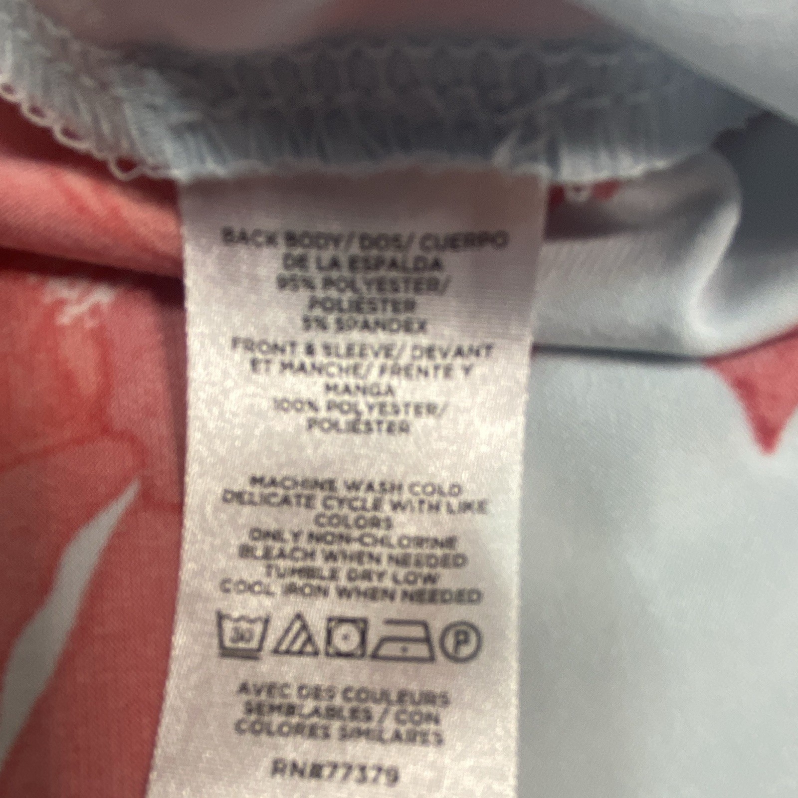 Ann Taylor Women’s S Light Blue Red Floral Satin Short Sleeve Round Neck Blouse
