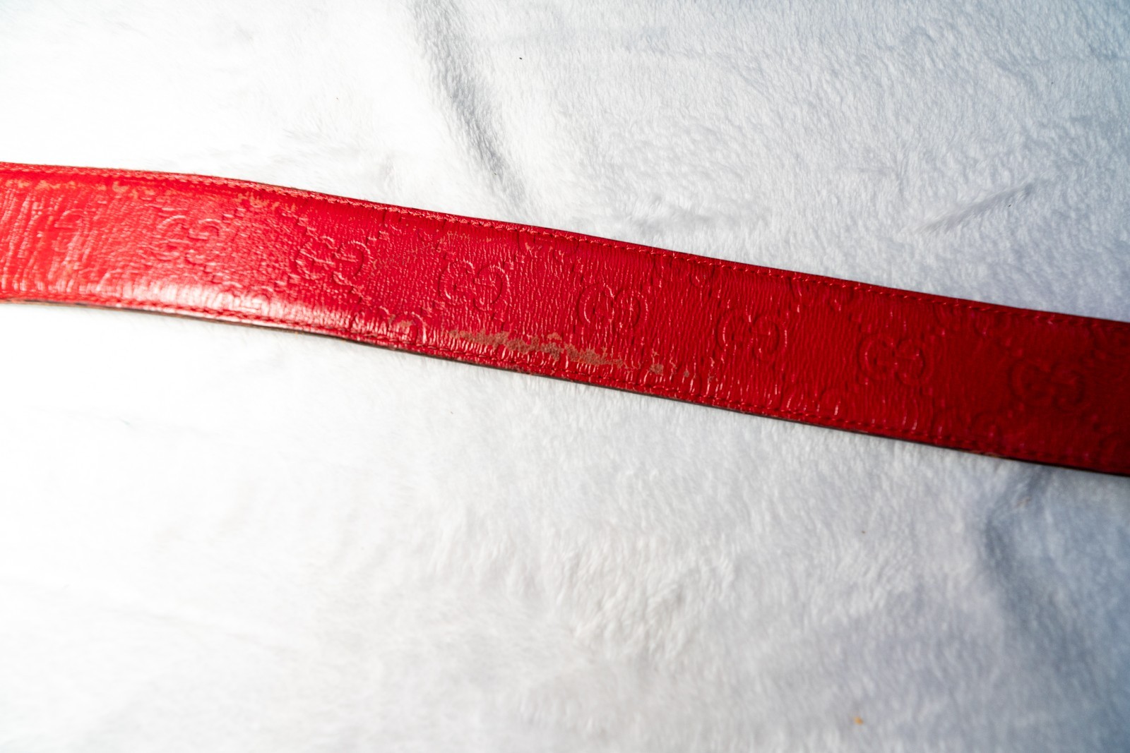 Gucci Guccissima Red Leather Belt Interlocking GG Buckle Size 42 105cm