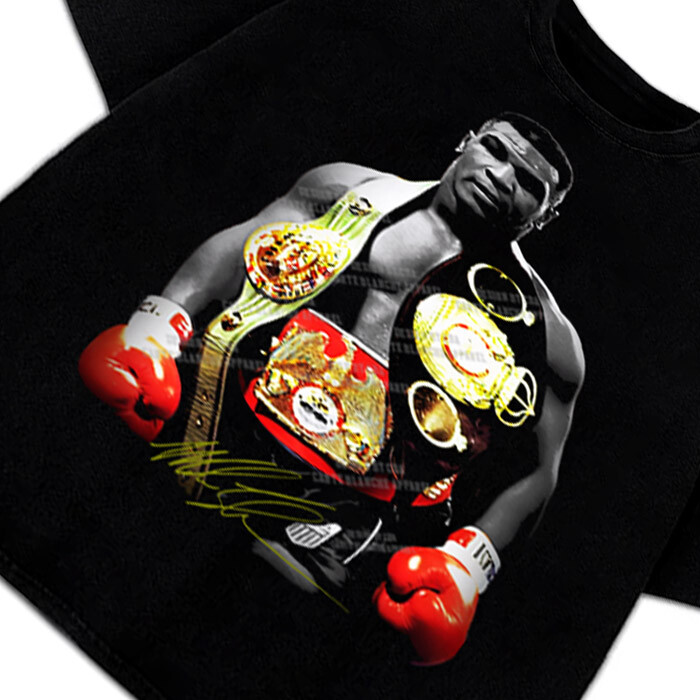 Mike Tyson Undisputed World Heavyweight Champion Belts Vintage Graphic T-Shirt