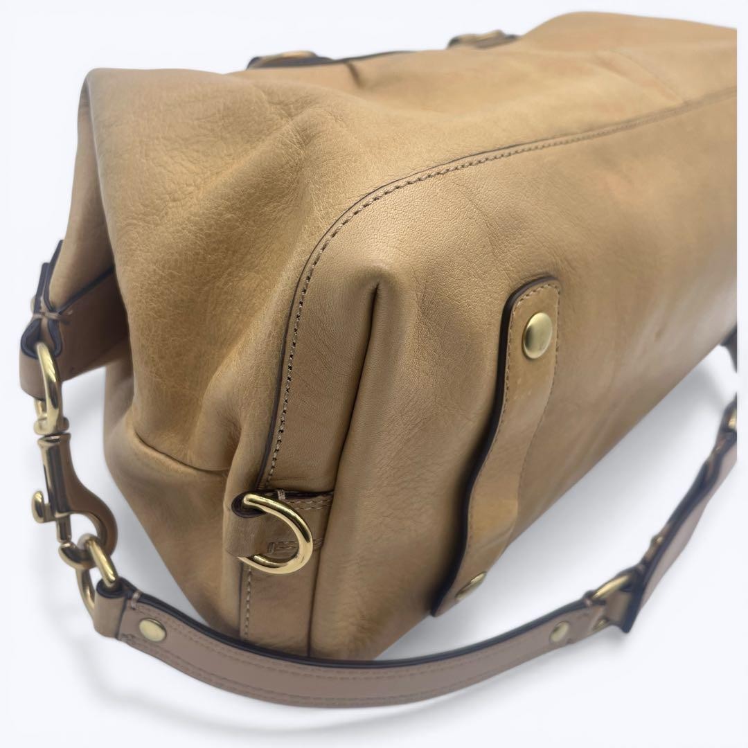 COACH Madison Sabrina 2WAY Shoulder Bag Large Capacity Handbag Beige