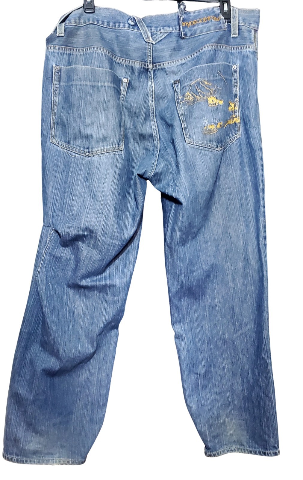 VTG 90s Baggie Jeans Men’s 40 – Distressed Hip Hop Grunge Streetwear Denim Y2K