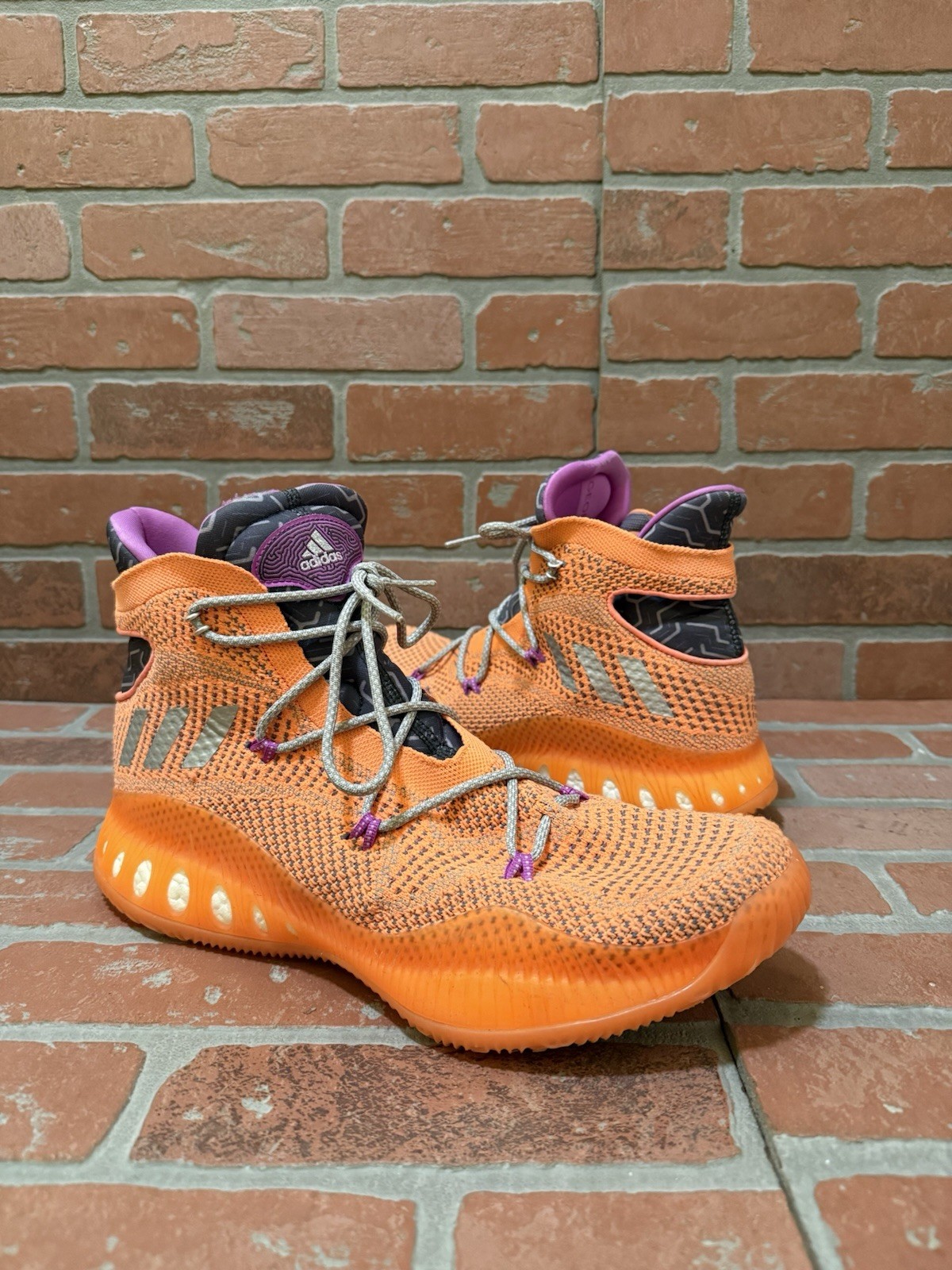 Adidas Crazy Explosive PrimeKnit size 14 basketball Shoes Sneakers GeoFit Orange