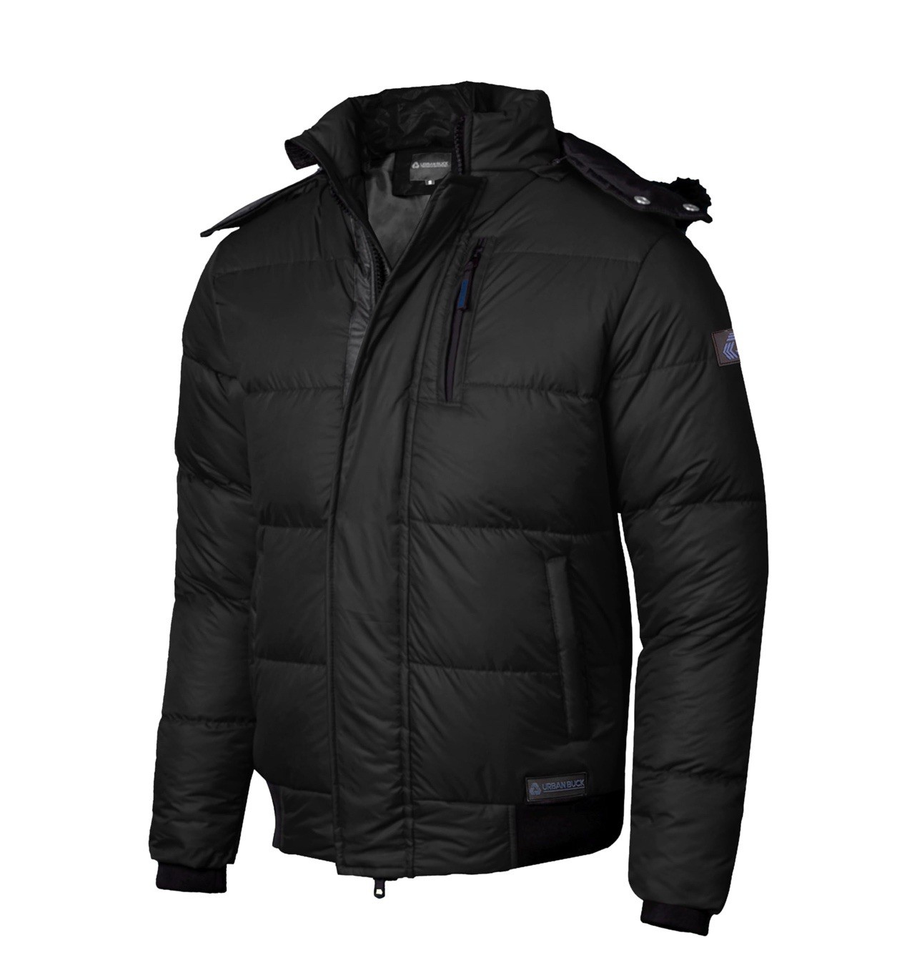 Men’s Urban Buck Faux Fur Trimmed Hood Puffer Jacket Size Large NWT