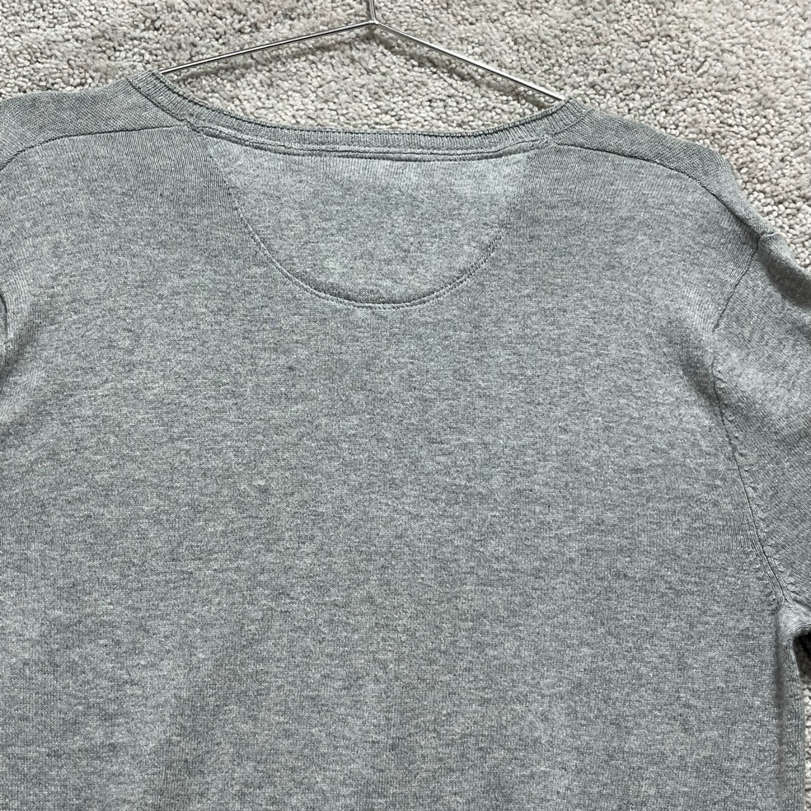 Timberland Sweater Men’s Small Gray Cashmere Blend Pullover Slim Fit Long Sleeve